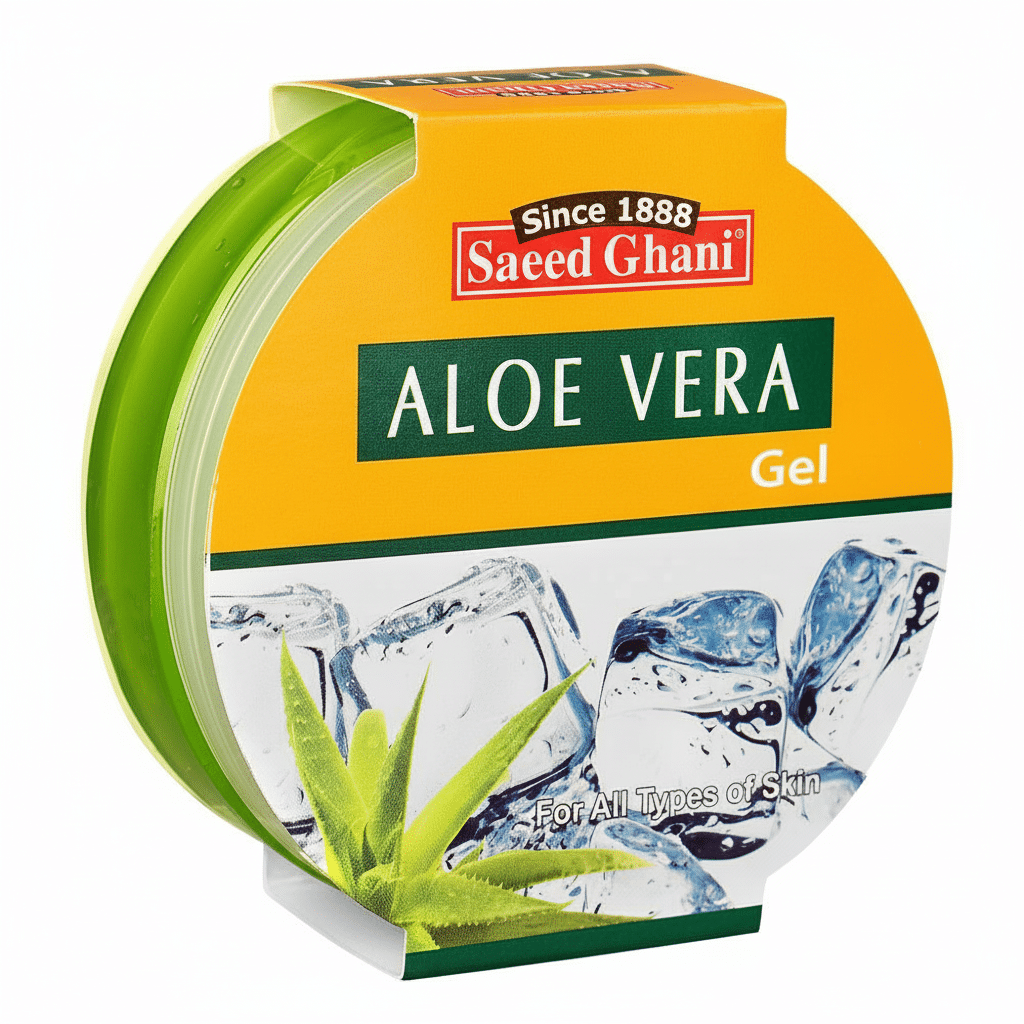 Saeed Ghani Aloe Vera Crystal Gel 180gm – soothing and hydrating gel for soft, refreshed, and healthy skin available at Gardezi Mart.