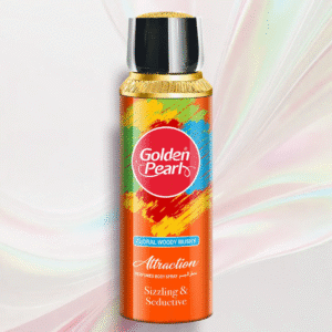 Golden Pearl Attraction Body Spray available at Gardezi Mart for long-lasting freshness and captivating fragrance.