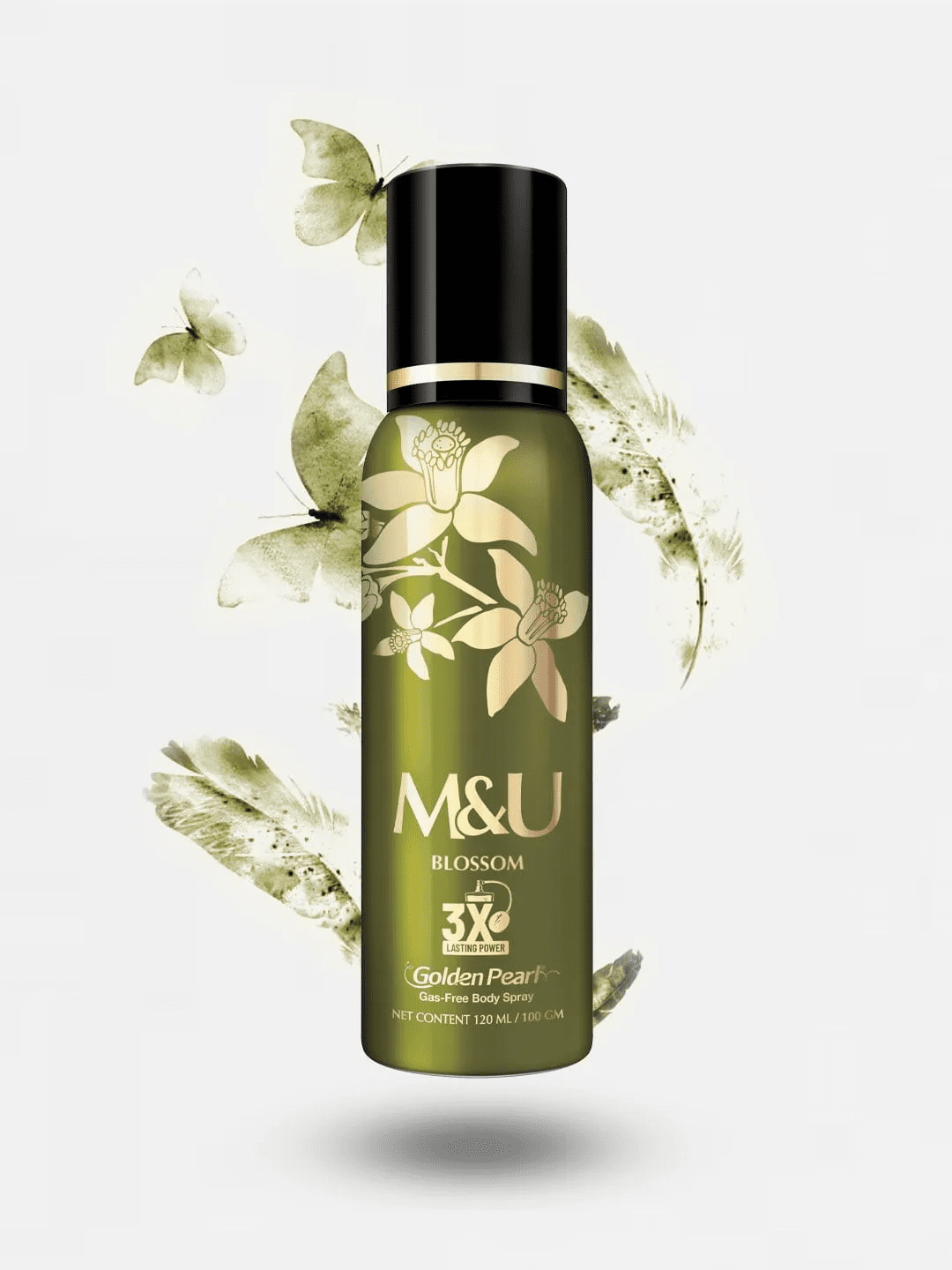 Golden Pearl Blossom Gas Free Body Spray available at Gardezi Mart for long-lasting freshness and fragrance.