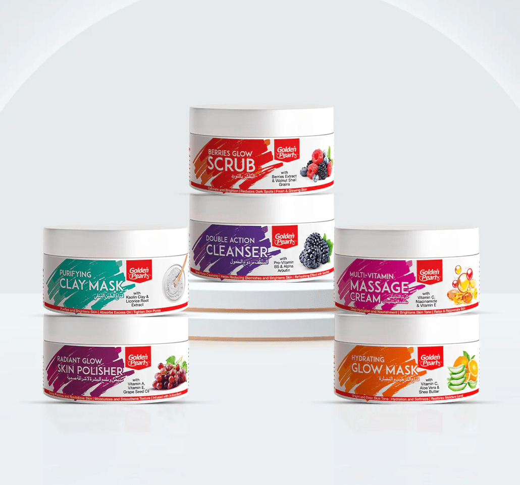 Golden Pearl 6-in-1 Facial Bundle 75ml Jars available at Gardezi Mart for complete skincare and radiance.