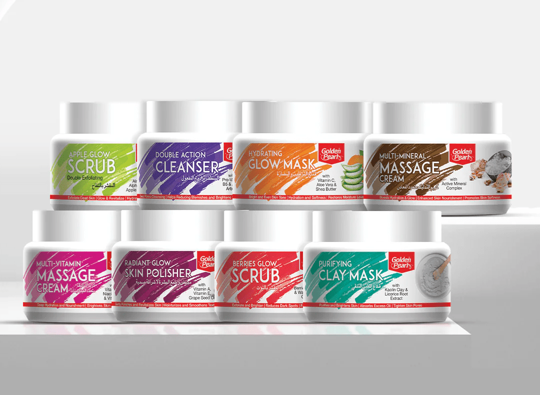 Golden Pearl 8-in-1 Facial Bundle 250ml Jars available at Gardezi Mart for complete skin care and radiance.