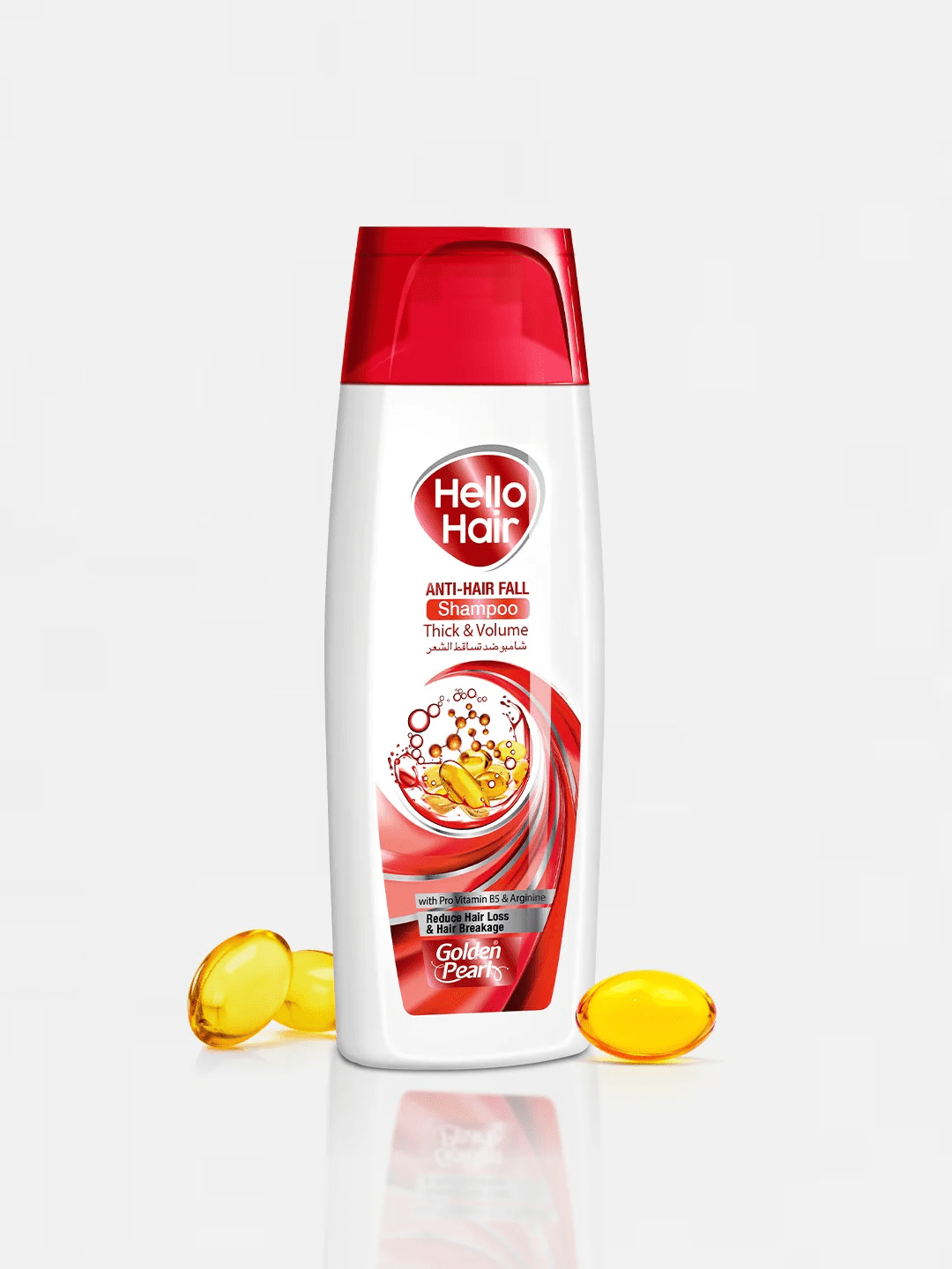 Golden Pearl Hello Hair Anti Hair Fall Shampoo 75ml available at Gardezi Mart for strong, healthy, and nourished hair.