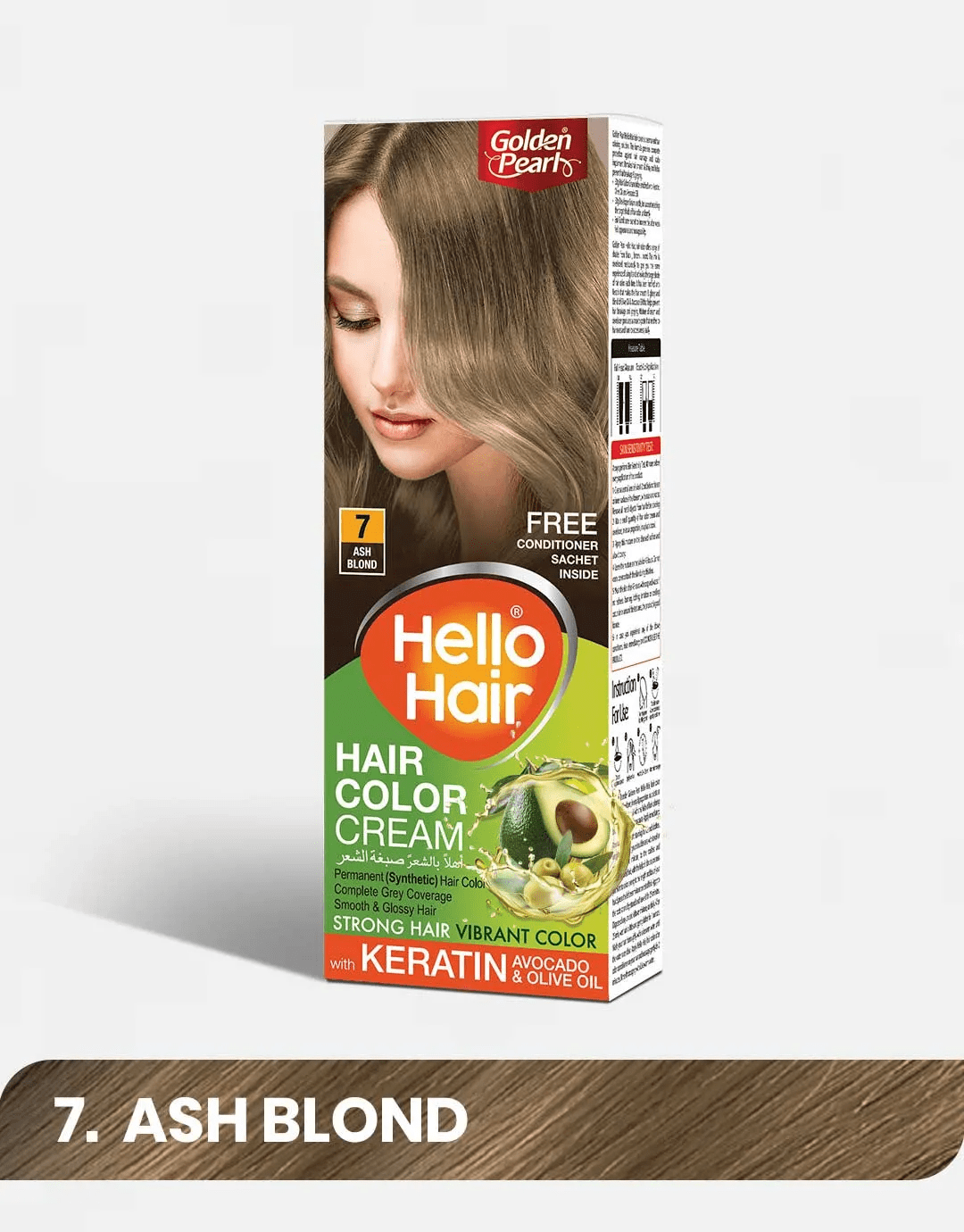 Golden Pearl Hello Hair Hair Color Ash Blond 7 available at Gardezi Mart for vibrant, long-lasting hair color.