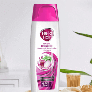 Golden Pearl Hello Hair Onion Shampoo 75ml available at Gardezi Mart for strong, healthy, and nourished hair.