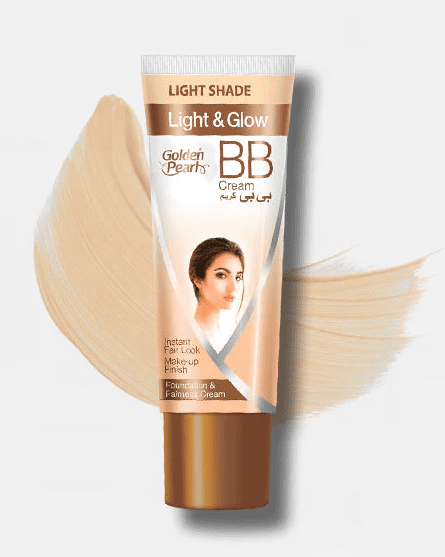 Golden Pearl Light & Glow BB Cream Light Color available at Gardezi Mart for bright and natural-looking skin.