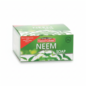 Saeed Ghani Neem Soap 75gm herbal soap with neem extracts for clear, healthy, and refreshed skin available at Gardezi Mart.