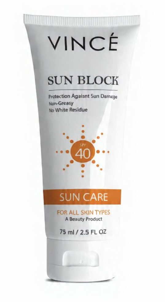 Vince Sunblock SPF 40 75ml – Daily Broad Spectrum Sunscreen for UV Protection