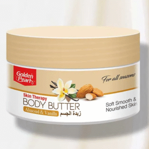 "Golden Pearl Skin Therapy Almond & Vanilla Body Butter 75ml available at Gardezi Mart for soft, nourished, and fragrant skin."