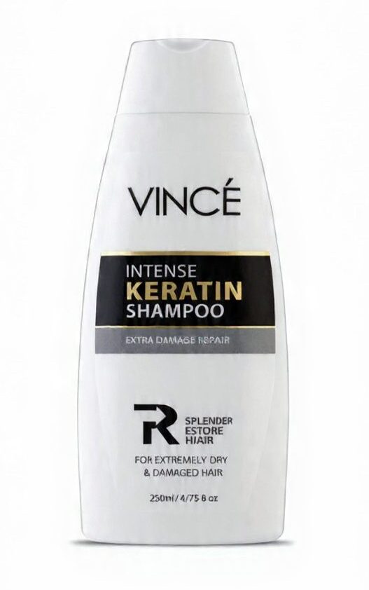 Vince Intense Keratin Shampoo 250ml – Smoothing & Strengthening Hair Care for Frizz-Free Shine