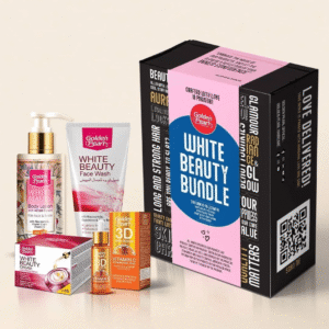 "Golden Pearl White Beauty Bundle Deal with facewash and skincare products for glowing, bright skin."