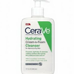 CeraVe Hydrating Cream-to-Foam Cleanser – Gentle Face Cleanser with Ceramides and Hyaluronic Acid